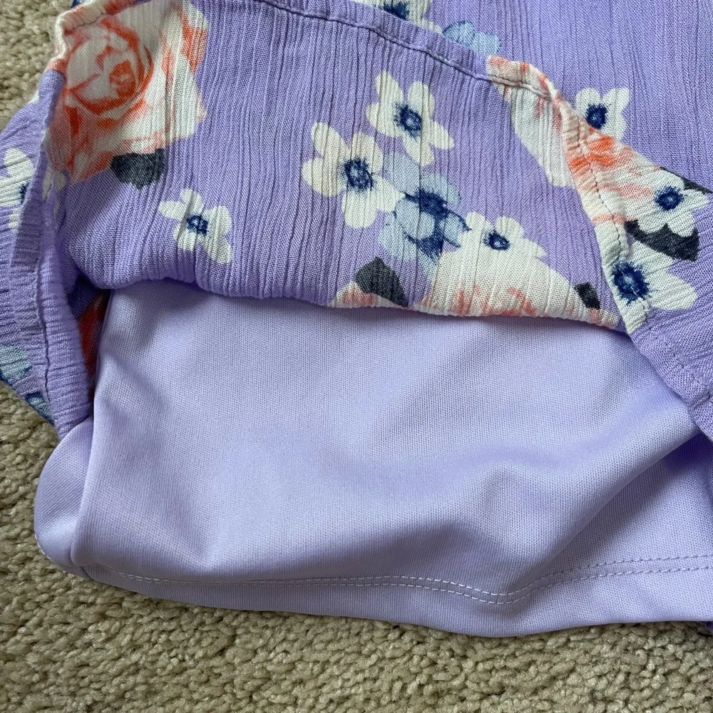 Justice Store Girls Size 12 Purple Flowered Romper